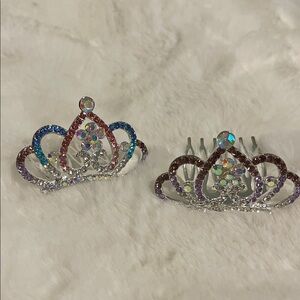 Sparkling Silver and Multicolor Kids Crown Hair Comb